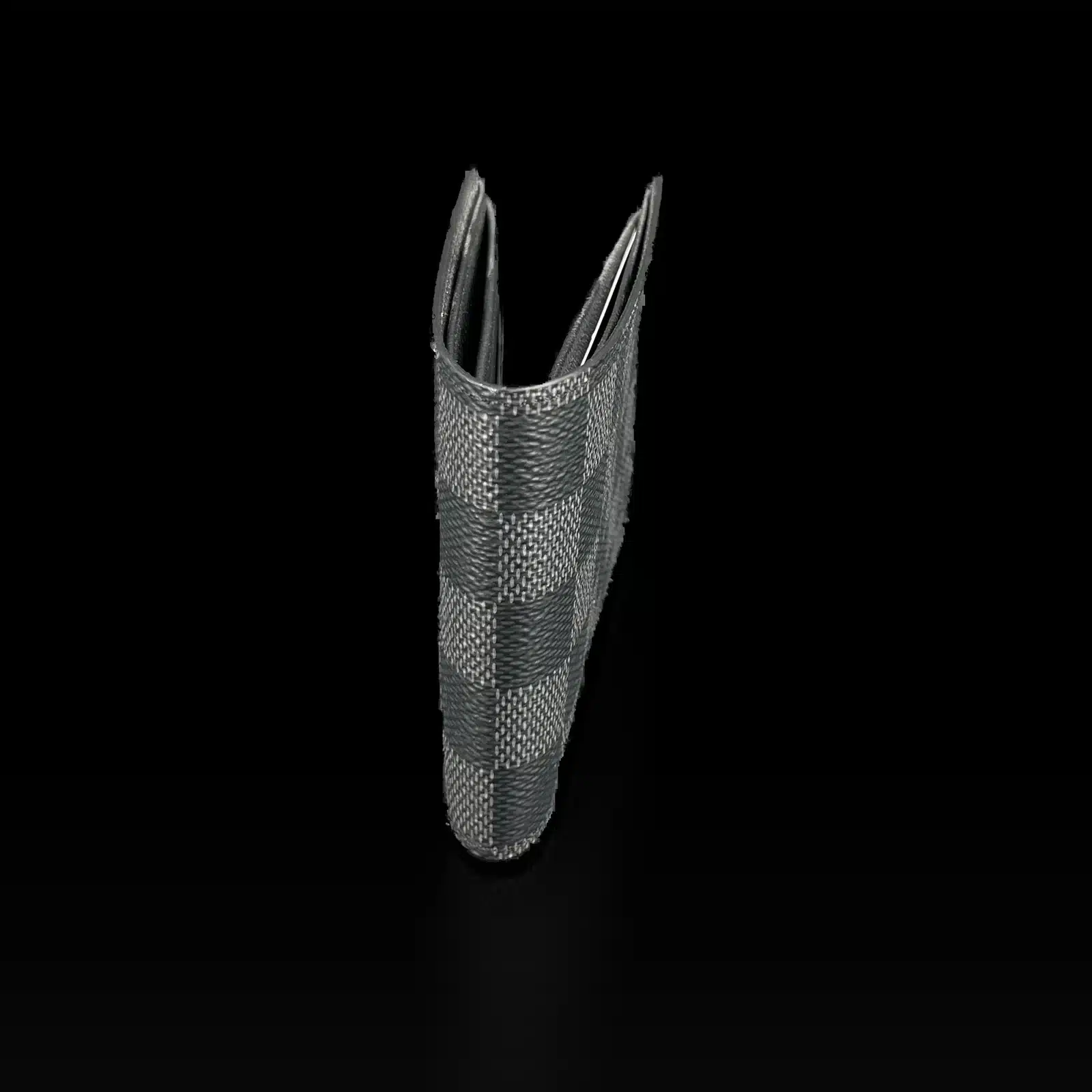 Tranche du portefeuille Louis Vuitton Multiple Damier Graphite entrouvert