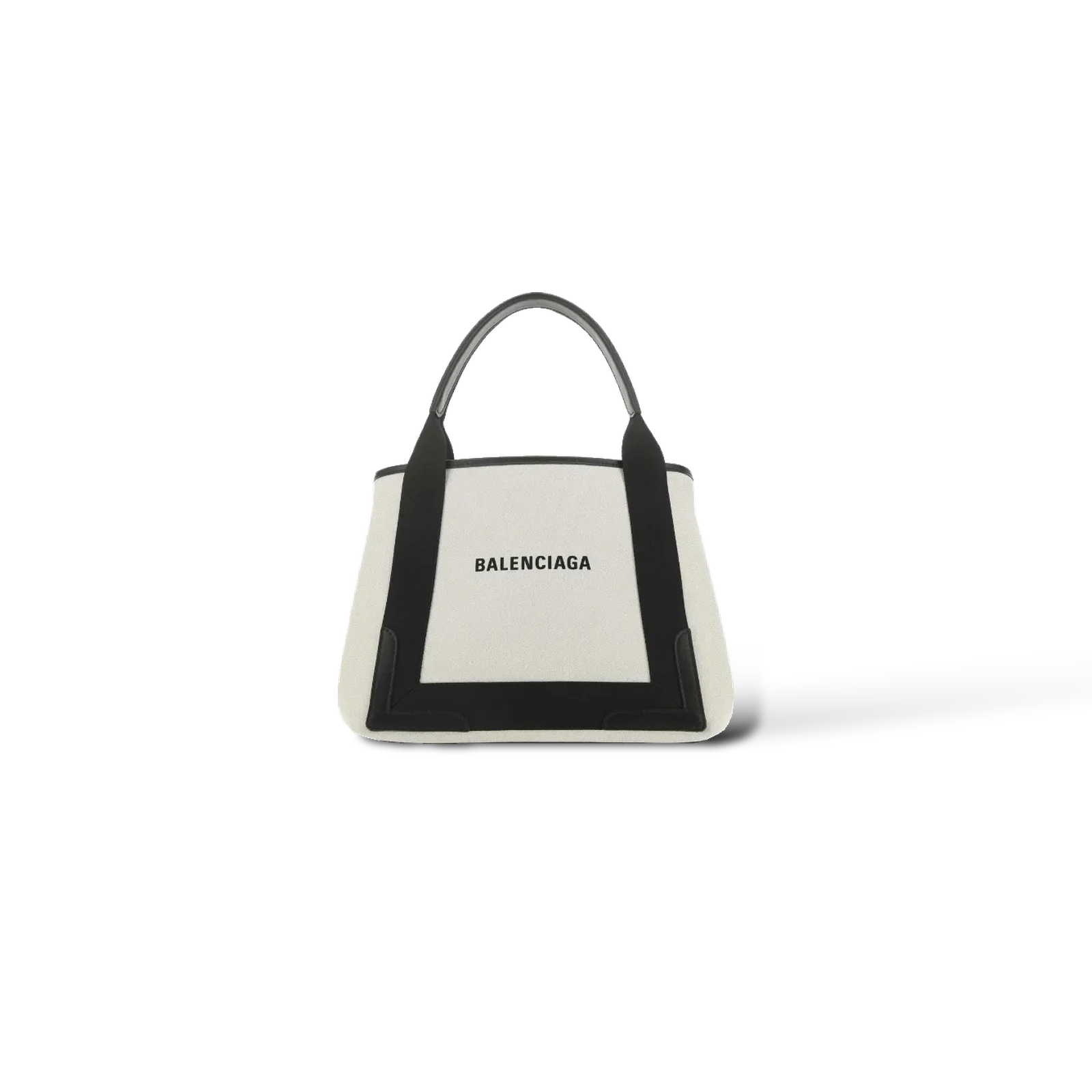 Sac Balenciaga Navy Cabas Small Toile Écrue et Cuir Noir