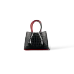 Borsa Christian Louboutin Cabata Nera Effetto Coccodrillo con Borchie – Taglia Medium