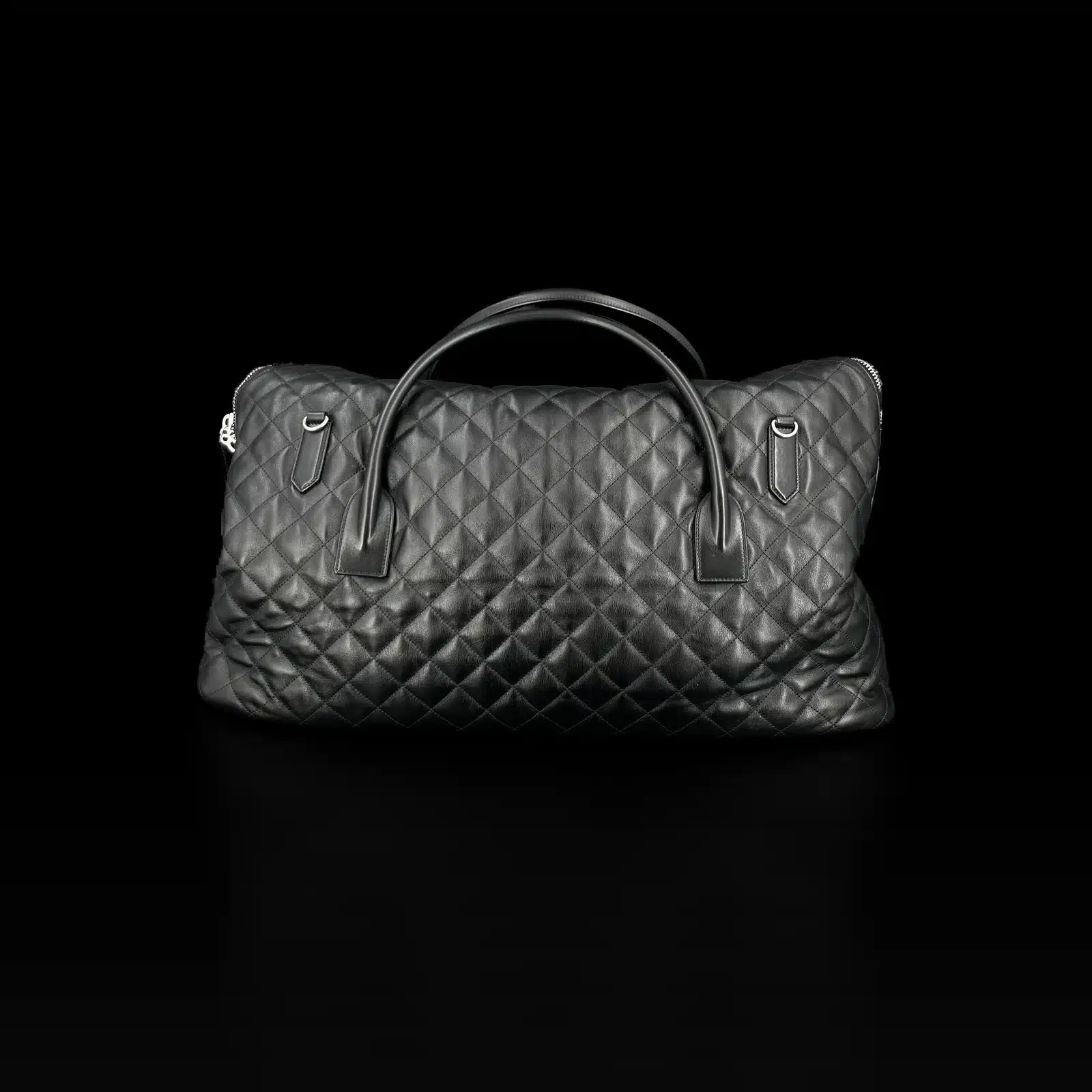 Dos du sac de voyage Saint Laurent ES Giant noir avec anneaux de bandoulière