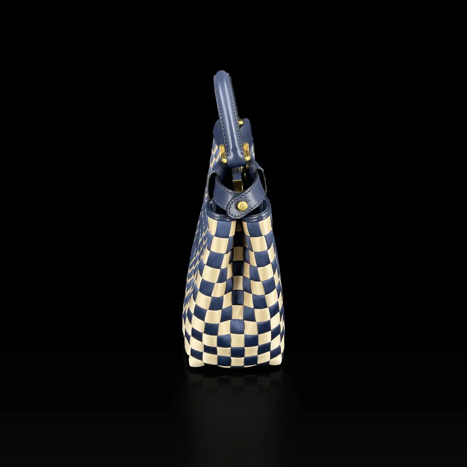 Fendi Peekaboo Medium Bag Woven Navy and Beige – 3