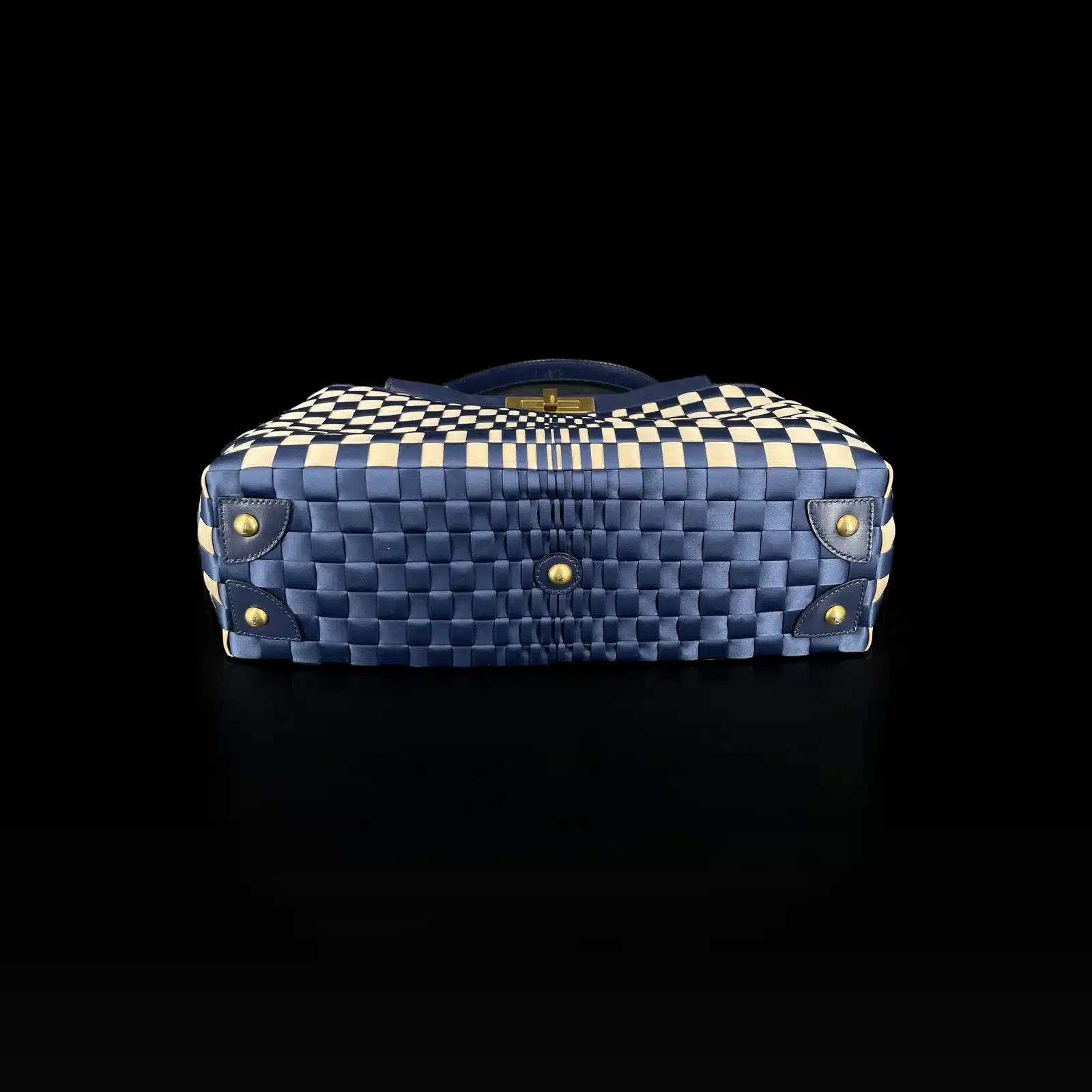 Fendi Peekaboo Medium Bag Woven Navy and Beige – 5
