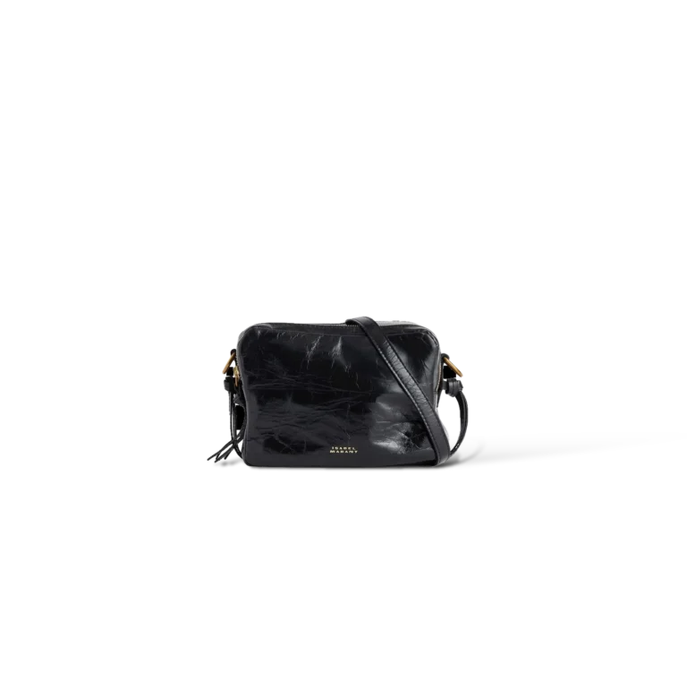 Borsa Isabel Marant Wardy Camera in Pelle Stropicciata Nera