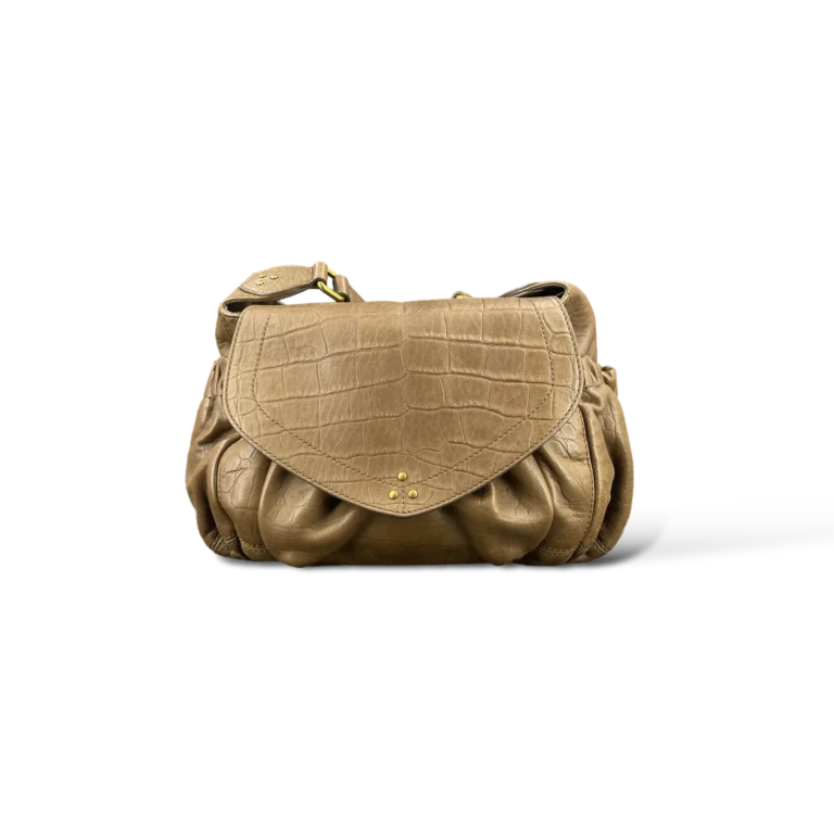 Jérôme Dreyfuss Helmut Bag Taupe Croc-Effect Leather – Size M