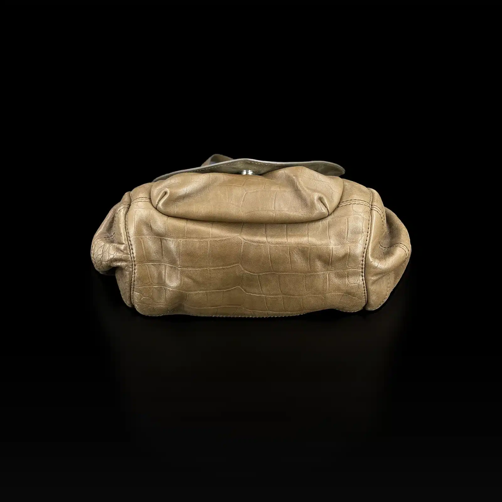 Sac Jérôme Dreyfuss Helmut Taupe en Cuir Effet Croco – Taille M