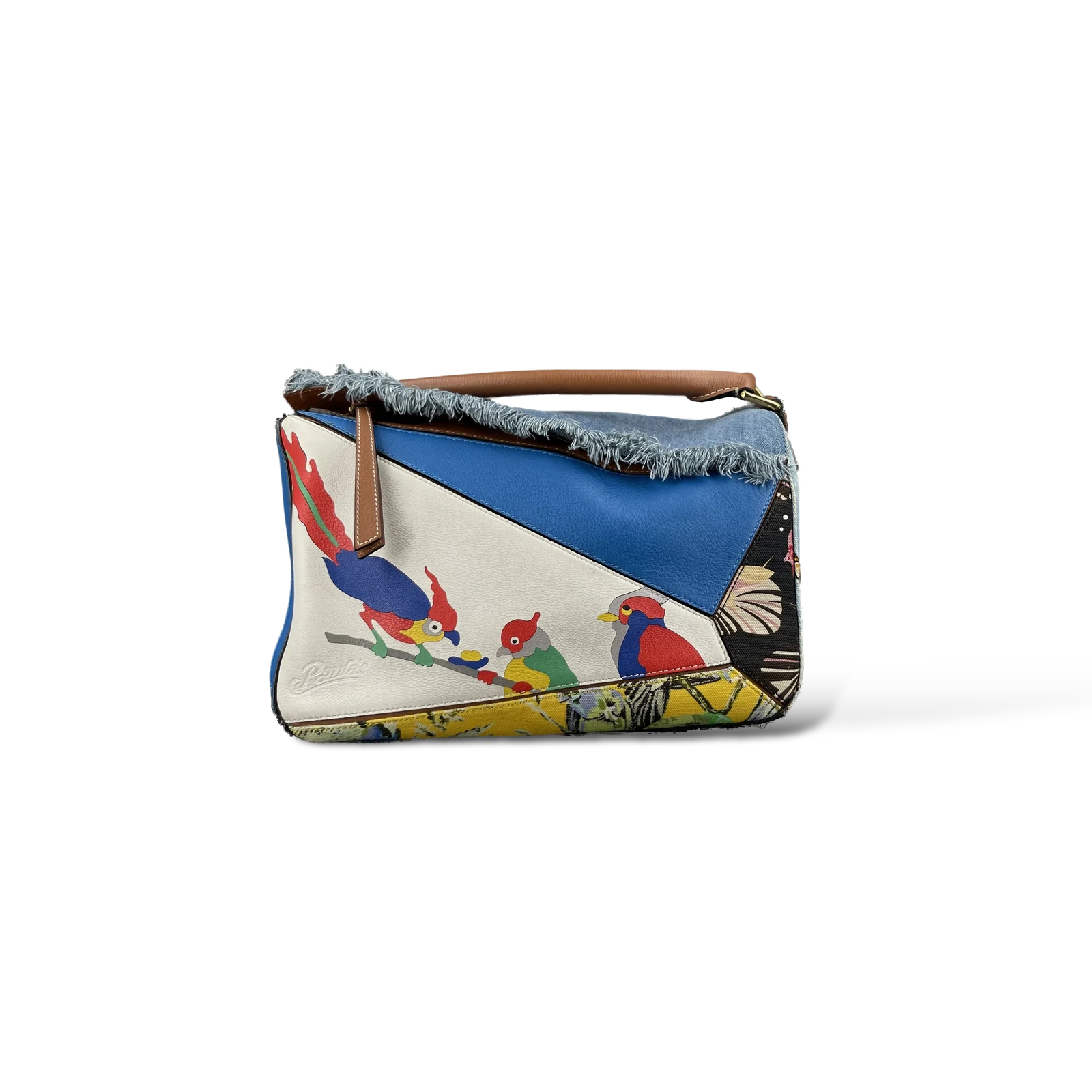 Sac Loewe Puzzle Paula's Ibiza Denim et Cuir Multicolore – Medium