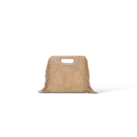 Bolso Maje M Mediano de Ante Beige con Flecos y Bordados Western
