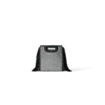 Sac Maje M Mini à Strass et Franges Noir