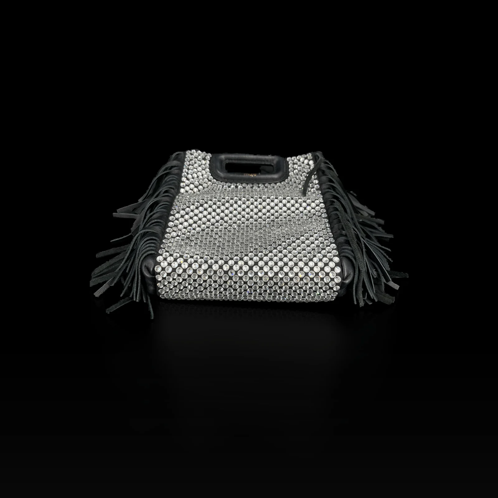 Sac Maje M Mini à strass couché, vue de dessous