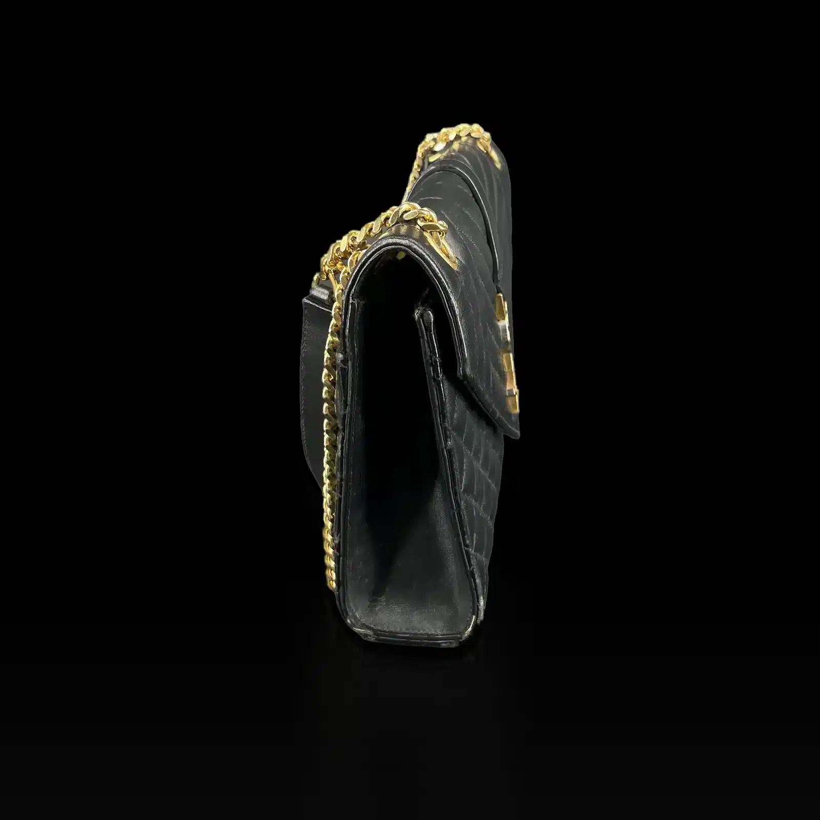 Sac Saint Laurent Envelope noir, vue de profil
