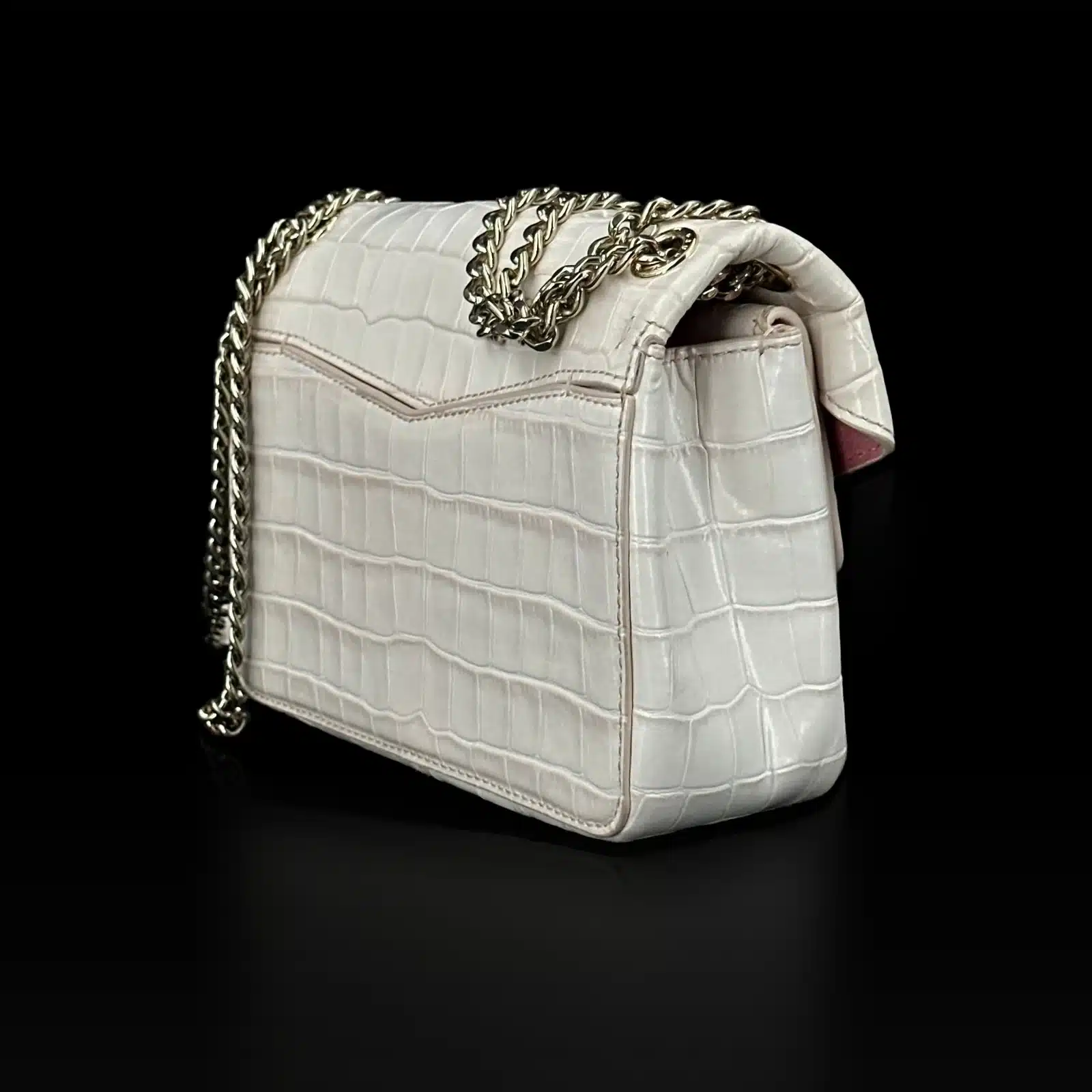 Sandro Yza Bag Cream Croc-Effect Leather – Medium Size – 5