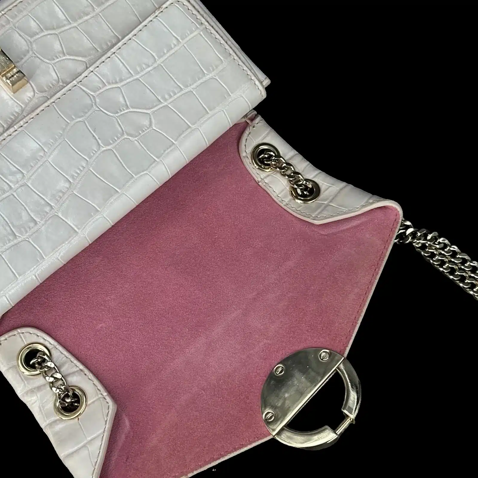 Sandro Yza Bag Cream Croc-Effect Leather – Medium Size – 6