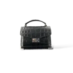 The Kooples Emily Bag Black Croc-Effect – Size Medium