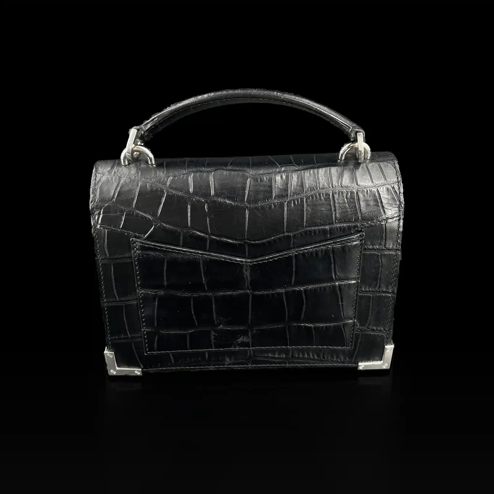 The Kooples Emily Bag Black Croc-Effect – Size Medium – 3