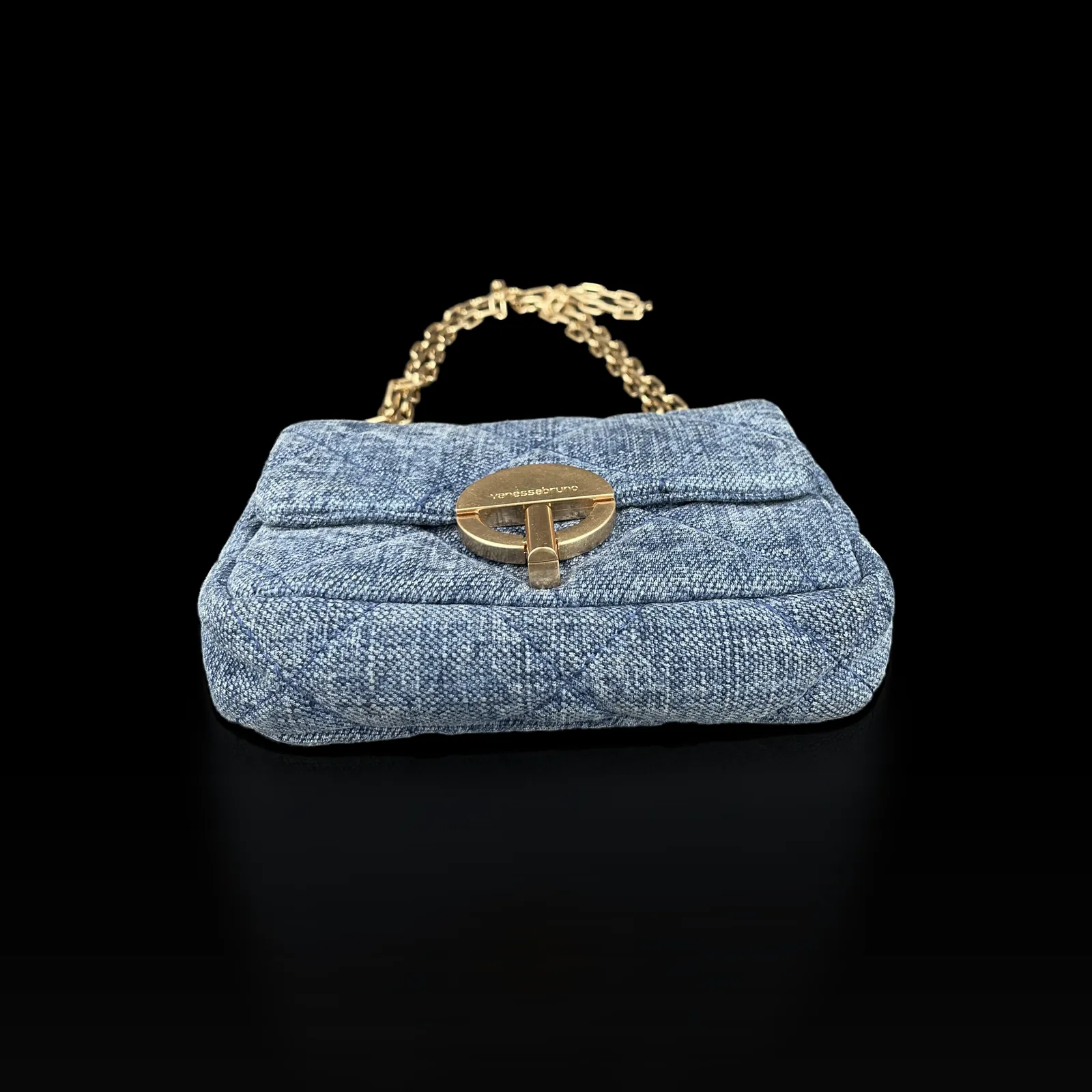Vanessa Bruno Moon Small Bag in Blue Quilted Denim – 4