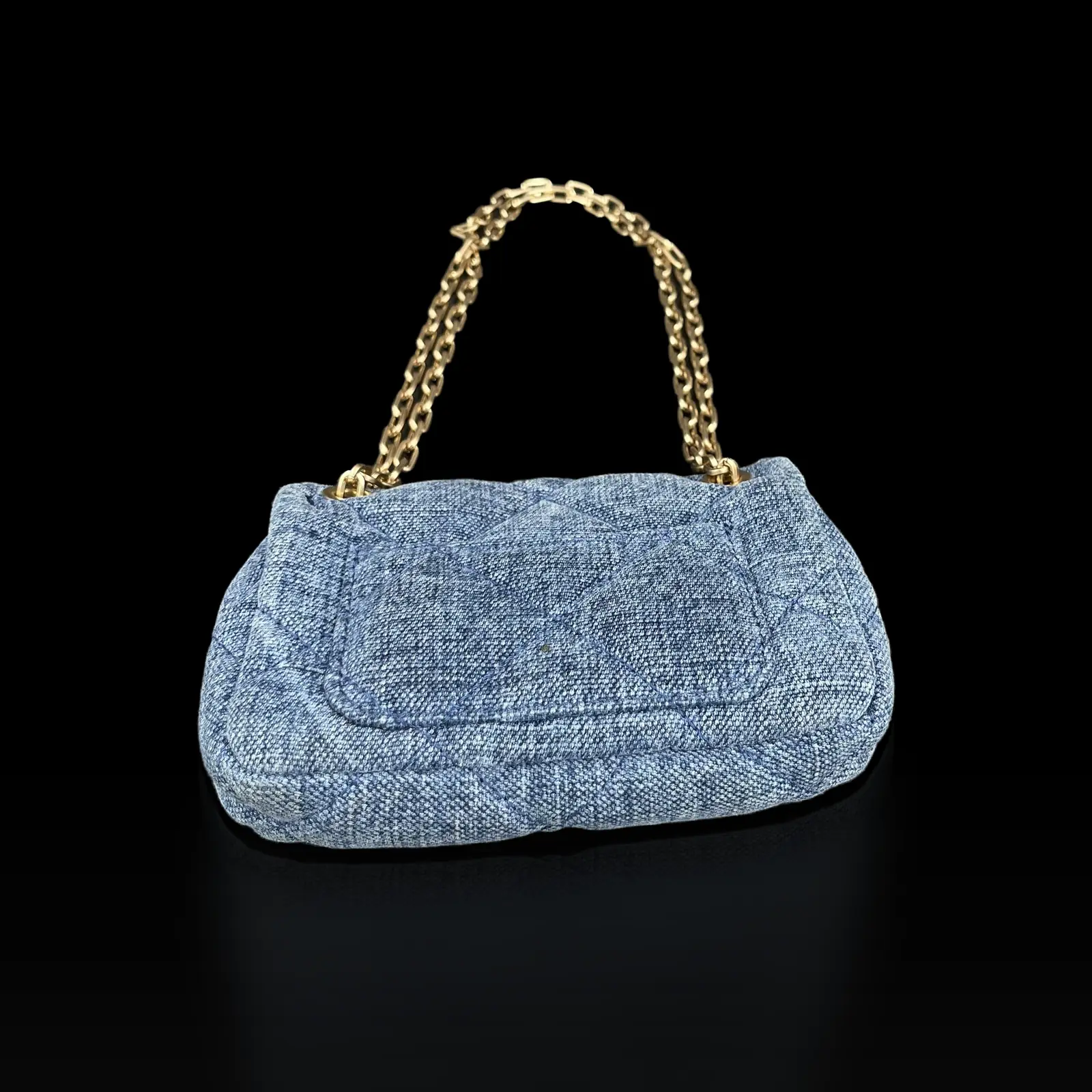 Vanessa Bruno Moon Small Bag in Blue Quilted Denim – 5
