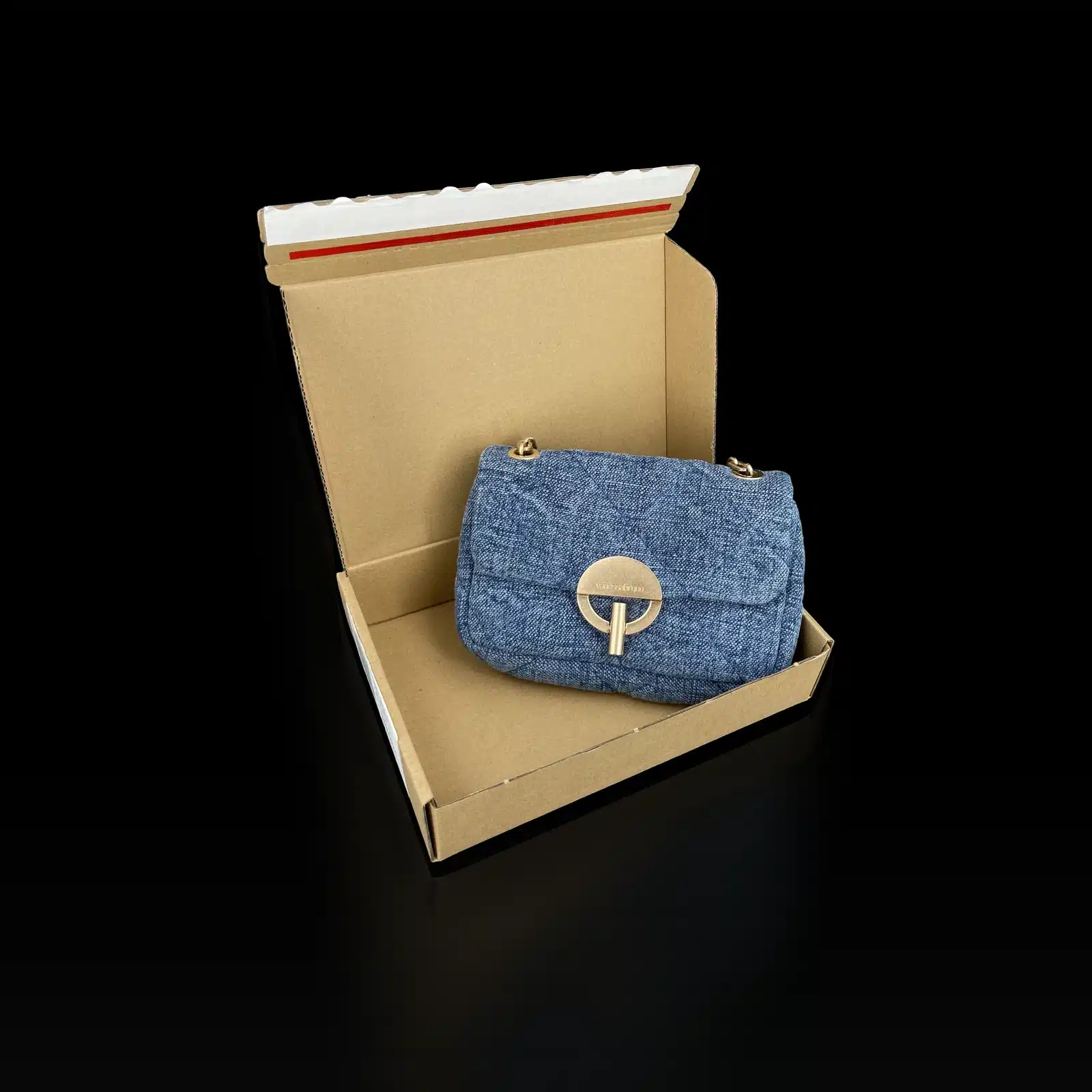 Vanessa Bruno Moon Small Bag in Blue Quilted Denim – 6