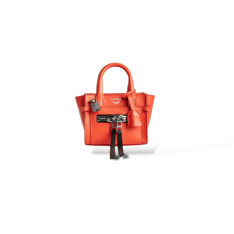 Sac Zadig & Voltaire Candide Nano Zip Orange – Cuir lisse