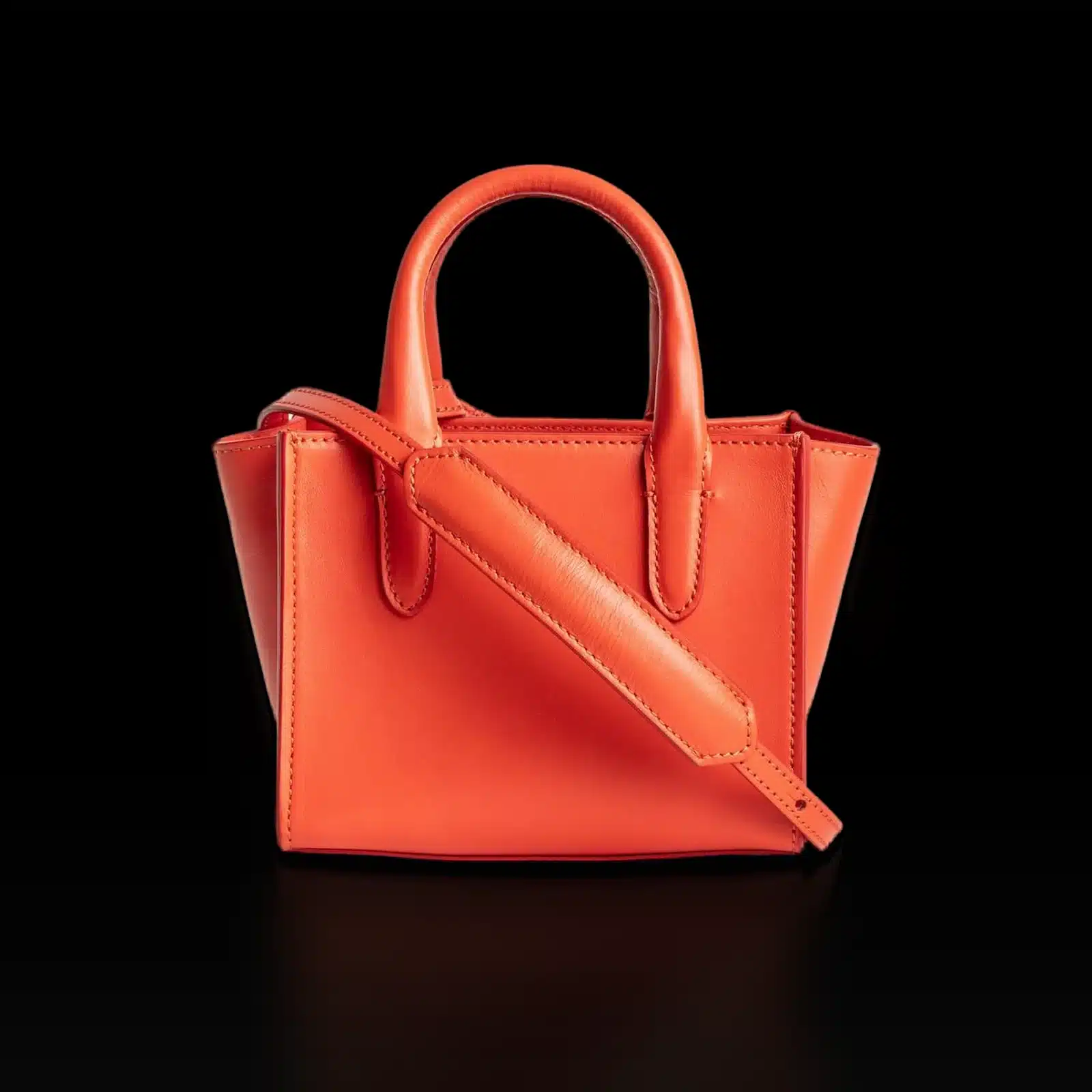 Dos du sac Zadig & Voltaire Candide Nano orange avec sa bandoulière en cuir