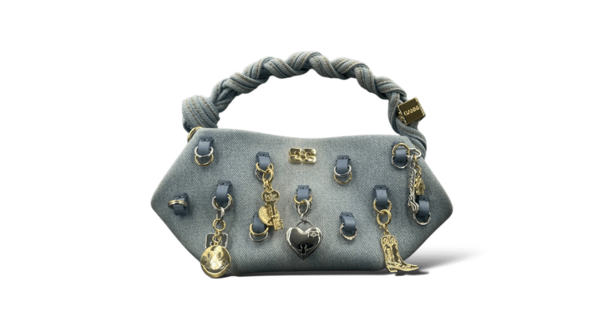 Ganni Bou Bag / Denim / Doré / Argenté / Mini