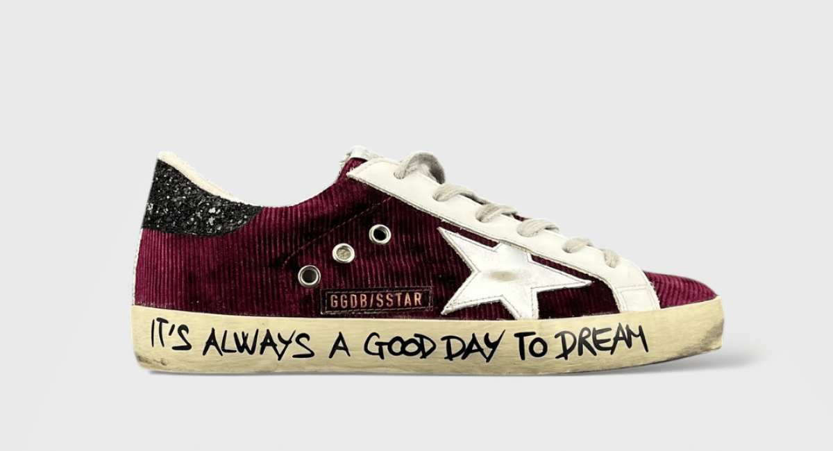 7745 Golden Goose Super Star Velour Violet/Blanc/Argenté 36