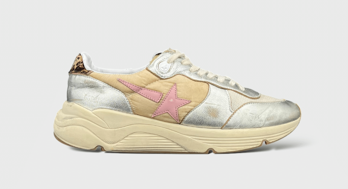 0000000451 Golden Goose Running Argenté/Rose/Léopard 41
