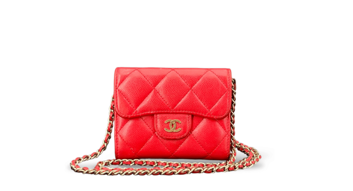 Chanel Wallet on chain Rouge/Or Mini
