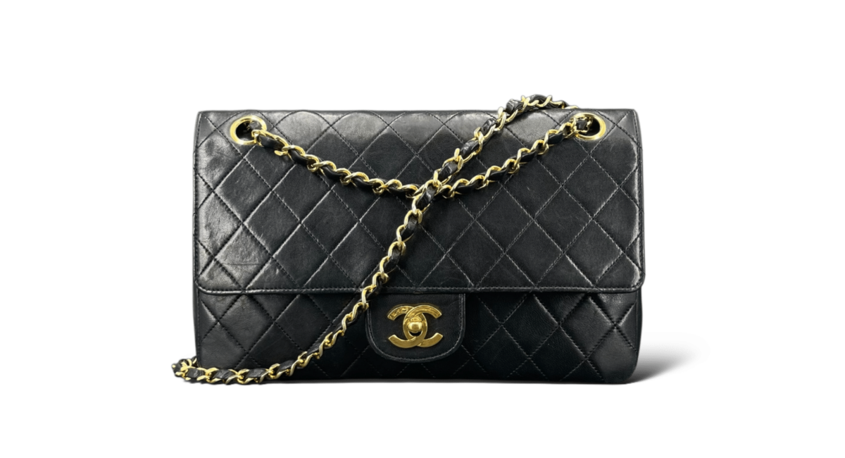 0000003257 Chanel Timeless Cuir Noir/Doré 25