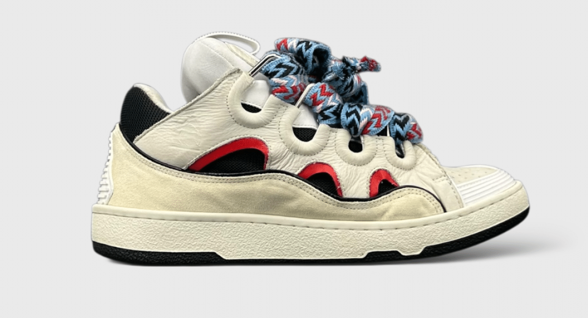 10088 Lanvin Curb Blanc/rouge/bleu/noir 41