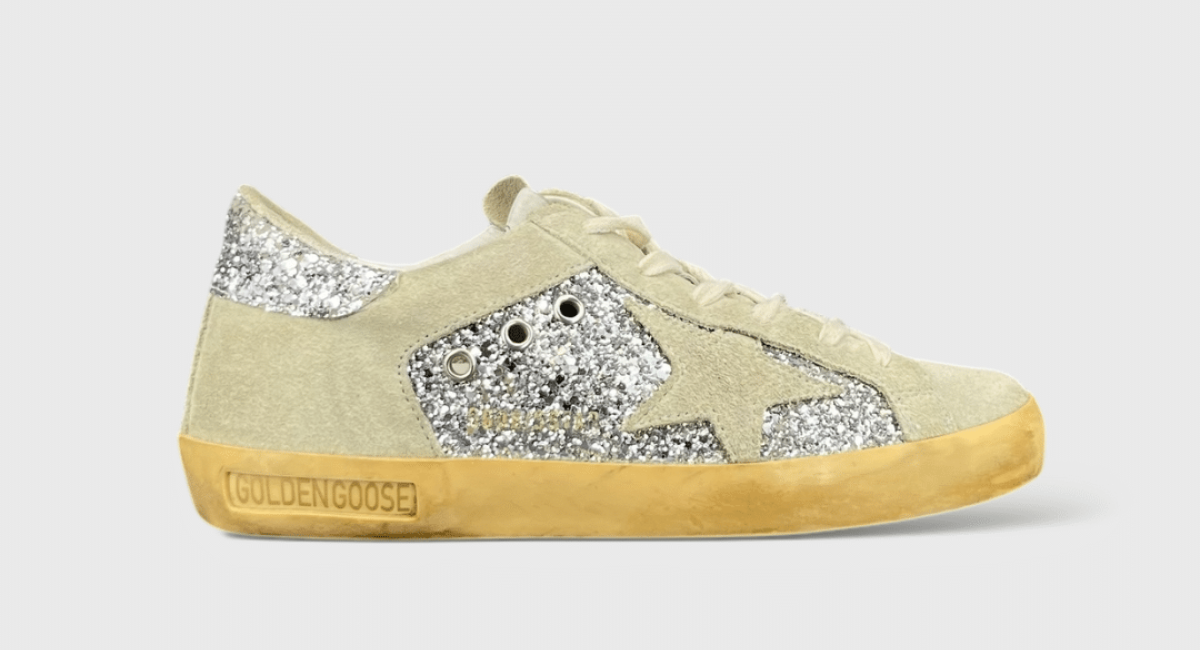 8071 Golden Goose Superstar grise/paillette 37