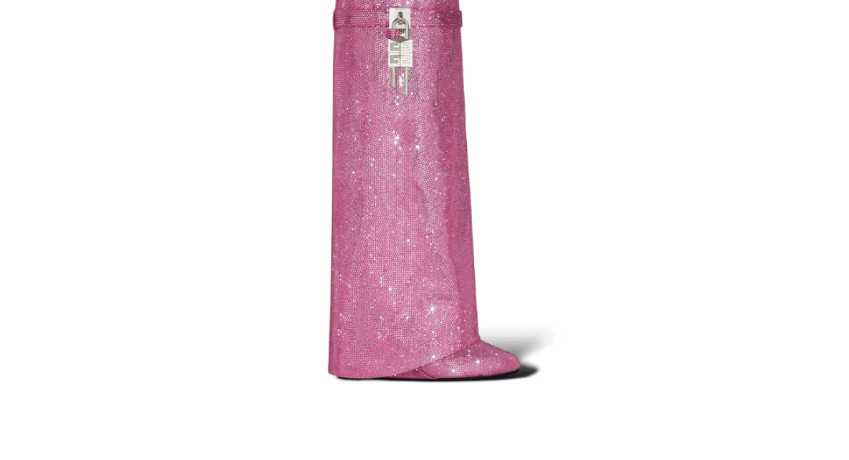 4511 bottines Givenchy Shark Lock rose fluo à strass 41