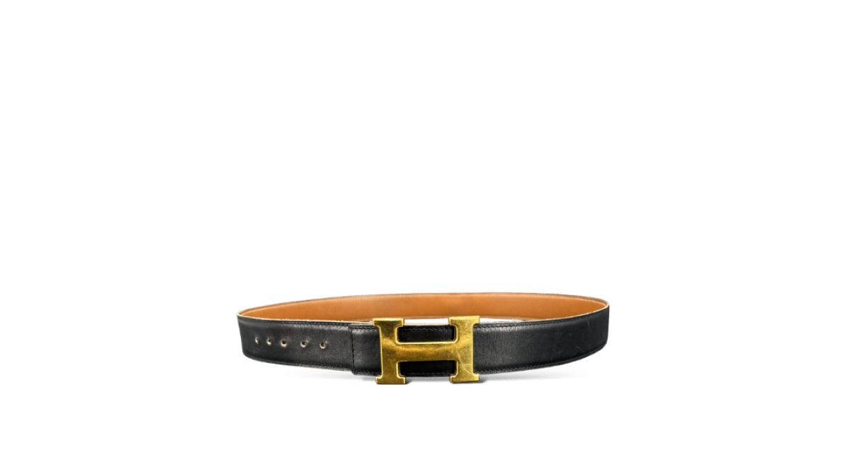 Hermès Ceinture H / Noir / Camel / Taille Unique