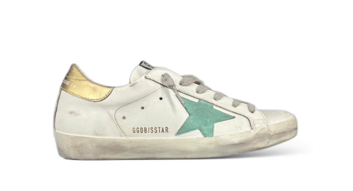 0000001938 Golden Goose Super Star Blanc Bleu Or 37