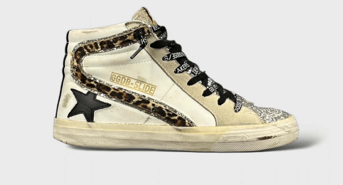 8095 Golden Goose Slide Blanc/Léopard 36