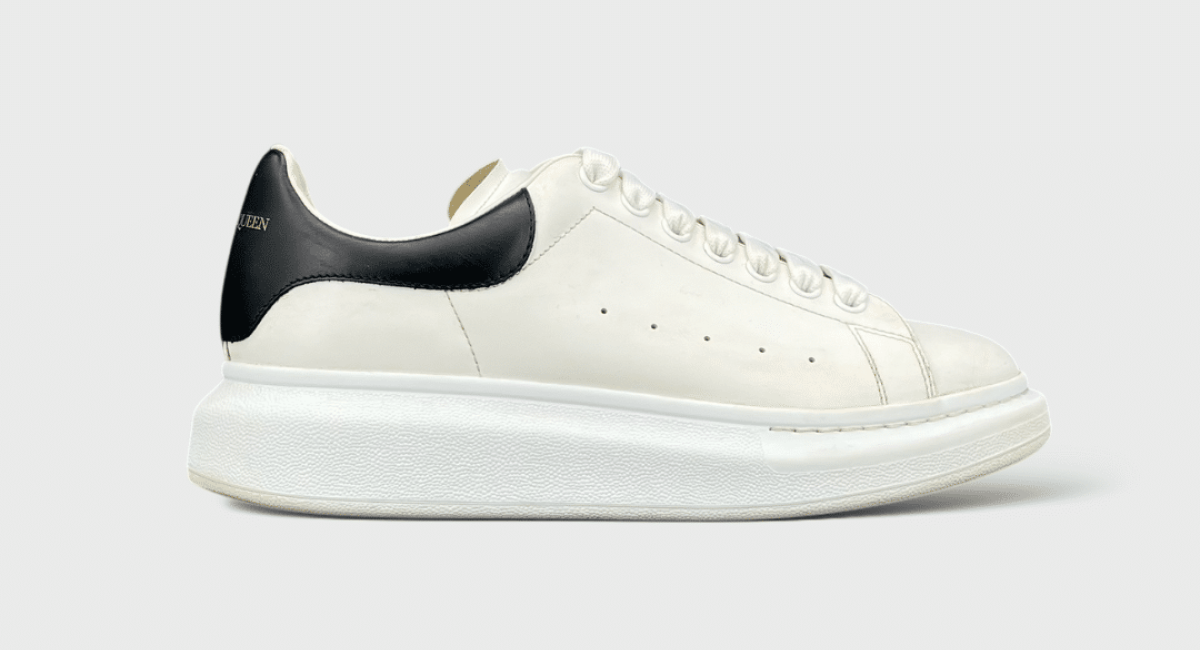 7505 Alexander McQueen Oversize Blanc/Cuir Noir 41