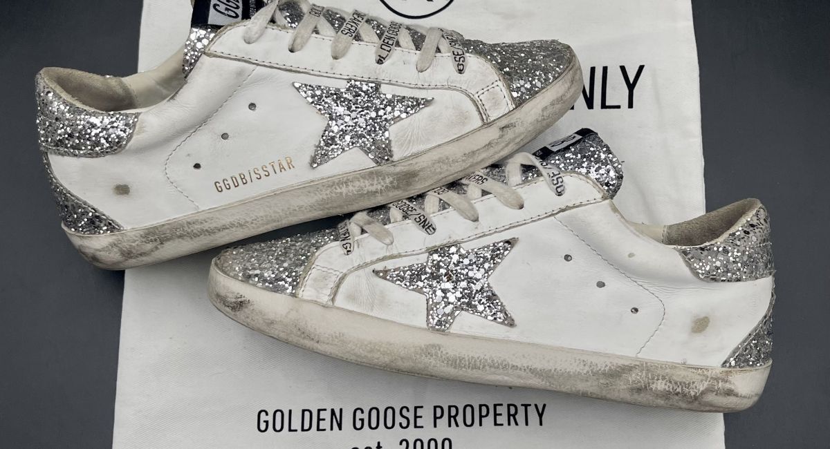 Golden Goose Superstar blanche/argenté/paillette 37