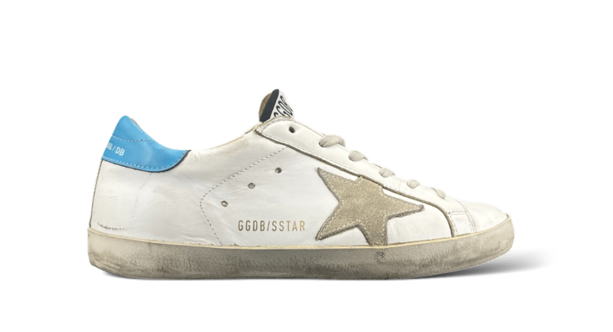 Golden Goose Super Star Blanches et Bleues 37