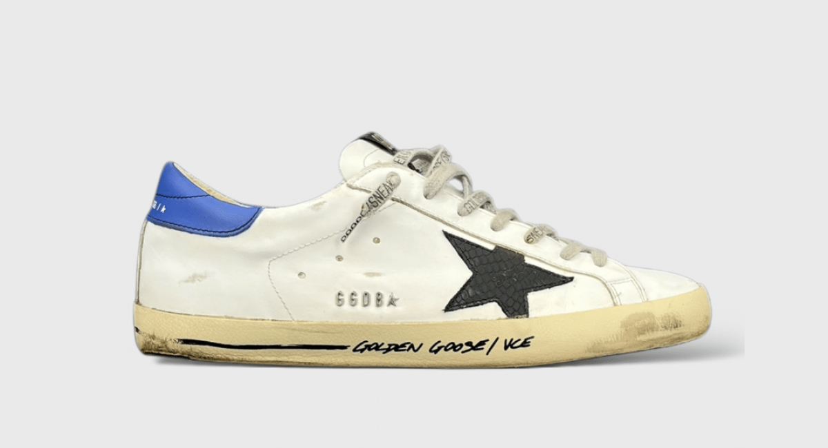8047 Golden Goose Superstar blanche/bleu 43