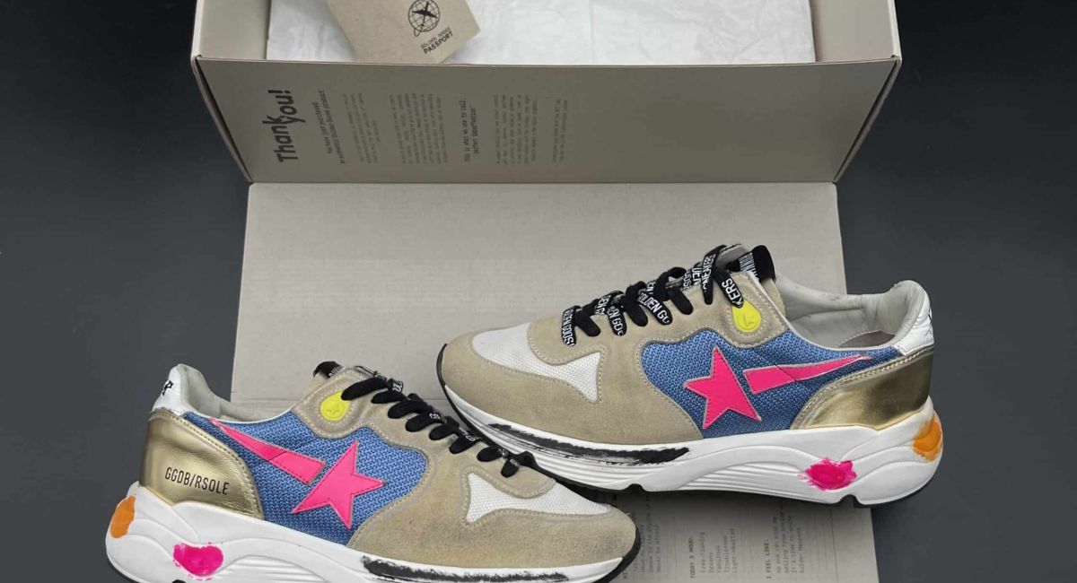 golden goose running beige/bleu 37