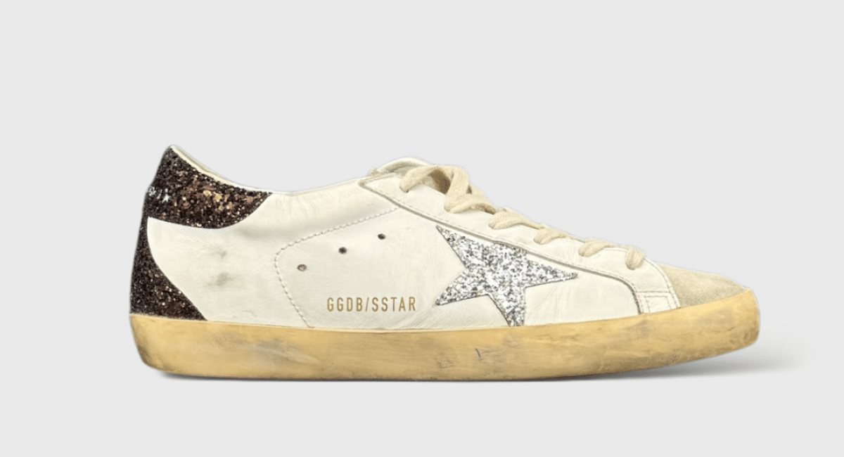 9984 Golden Goose Superstar blanc/marron/argent 39