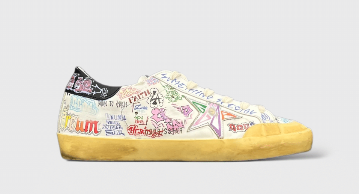 8282 Golden Goose Super Star Blanc/ Dessin Multicolors 38