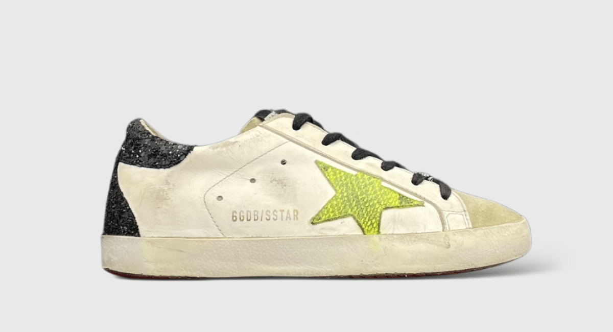 9303 Golden Goose Superstar Blanc/ Noir/Jaune et rose fluo 35