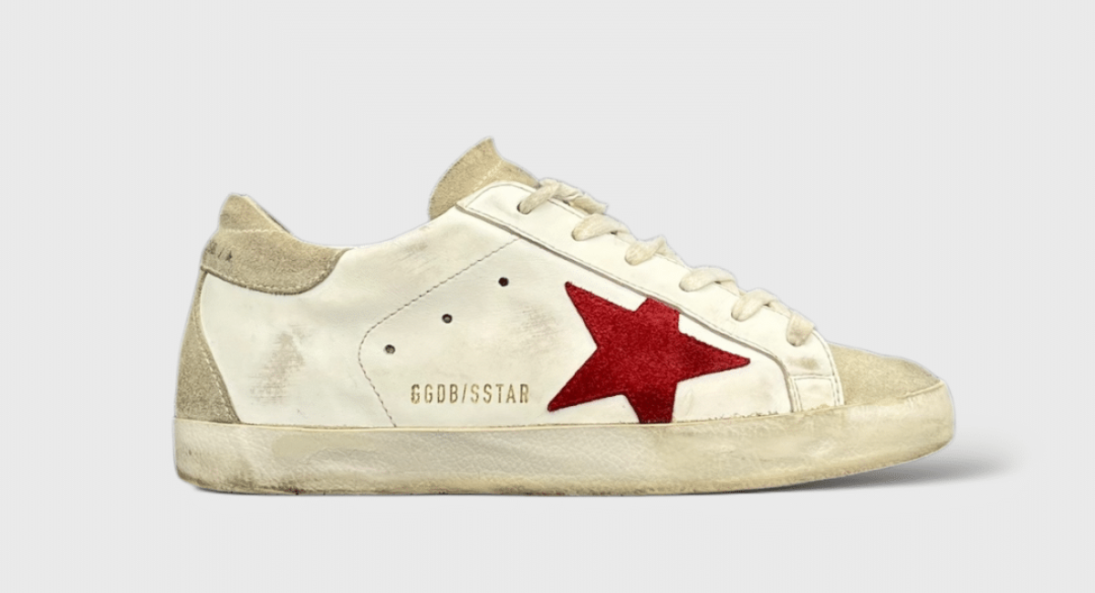 9869 Golen Goose Super Star Blanc/Beige/Rouge 36