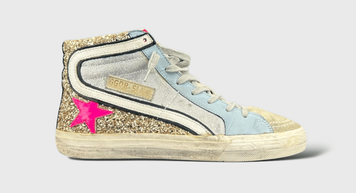 9132 Golden goose Slide Paillettes/Or/Étoile rose 39
