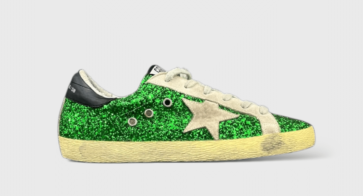 9017 Golden Goose Superstar Vert Paillette 39