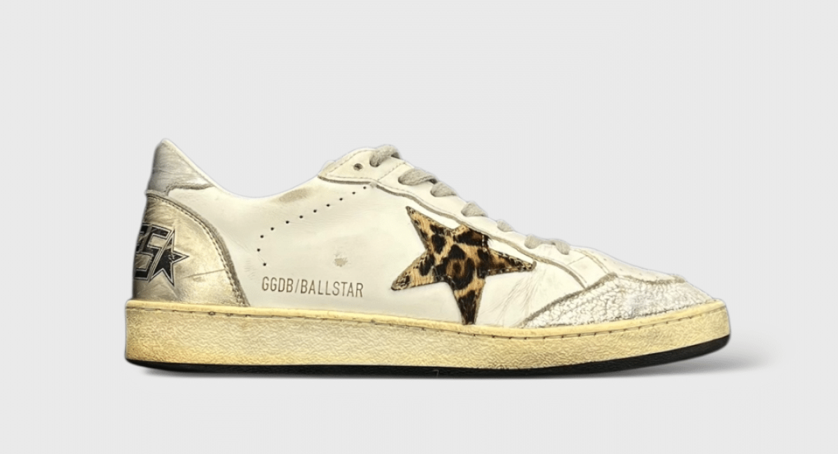 9581 Golden Goose Ballstar Blanc/Léopard/Doré 37