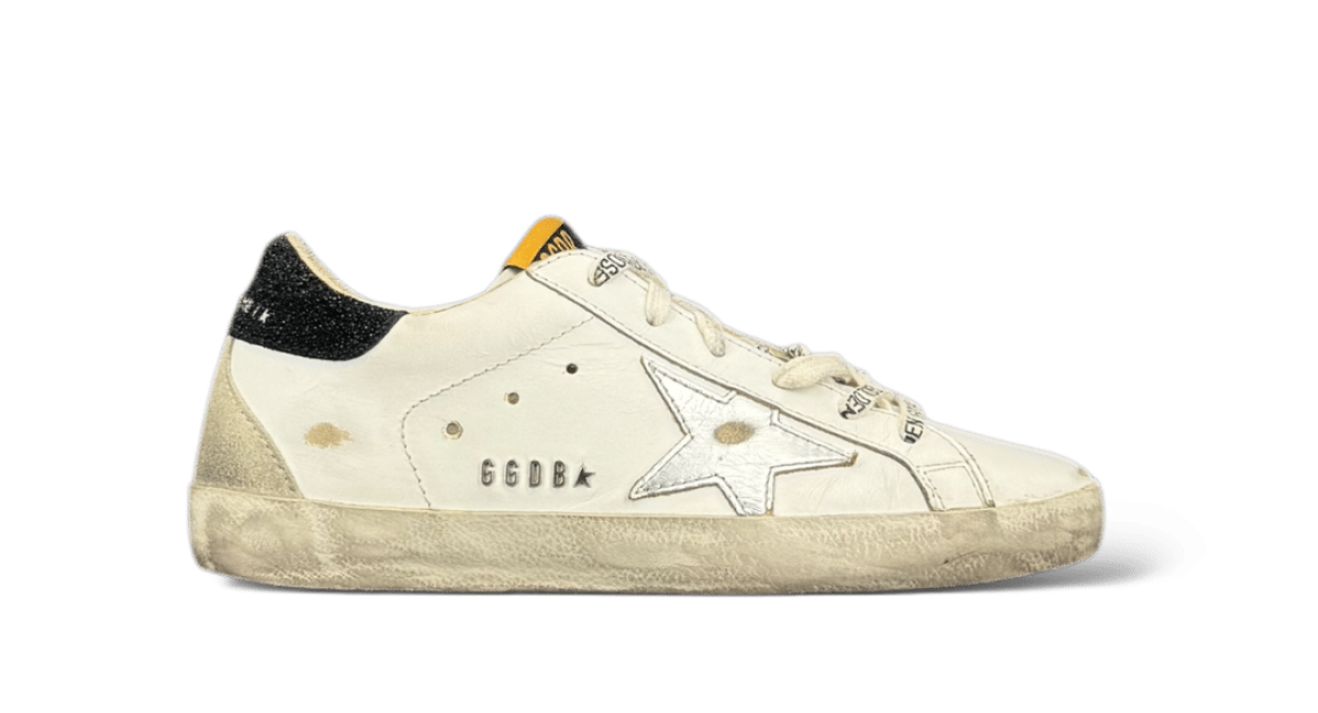 0000002343 Golden Goose Super Star Blanc/Noir Paillettes 36