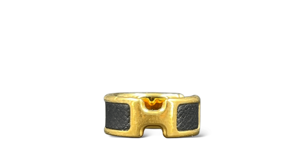 Hermès Bague Olympe / Or / Noir / Taille Unique