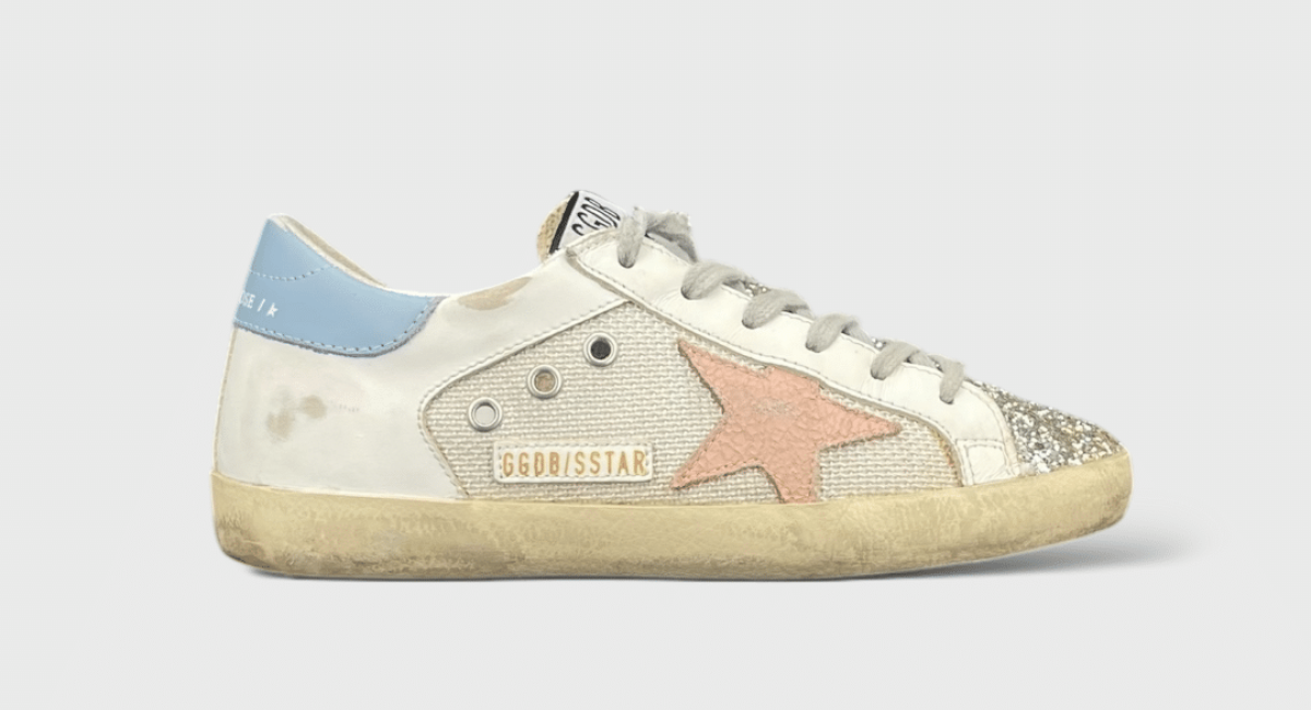 7846 Golden Goose Superstar blanche/bleu/rose 36