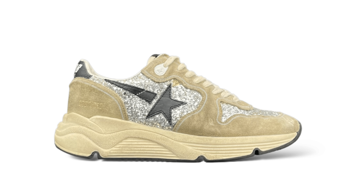 Golden Goose Running Beige/Noir/Argenté/Paillette 38